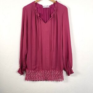 ACOS & A Top Women's Size‎ XLarge Pink Peasant Blouse Boho
